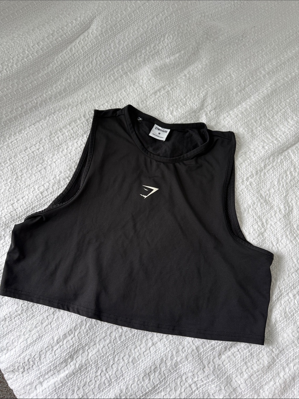 Gymshark Black Cropped Muscle Tank Top